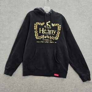 Henny Men Sweatshirt Medium Black Hoodie On The‎ Rocks Connectic Pullover